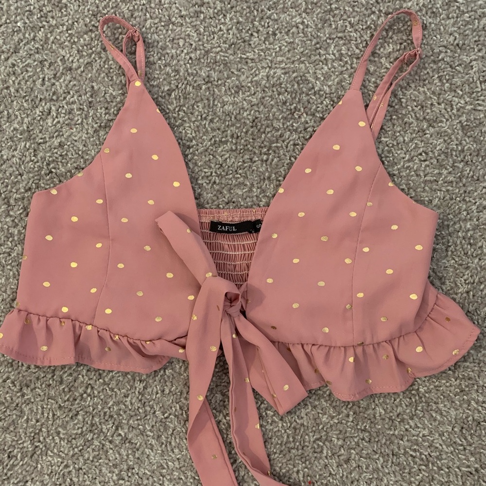 Ruffled bow crop top